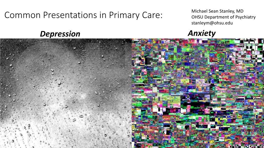 Common Presentations in Primary Care: Depression