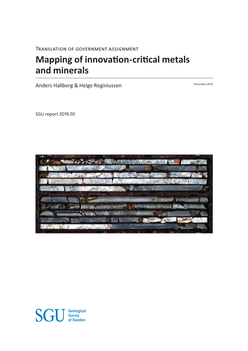 Mapping of Innovation-Critical Metals and Minerals
