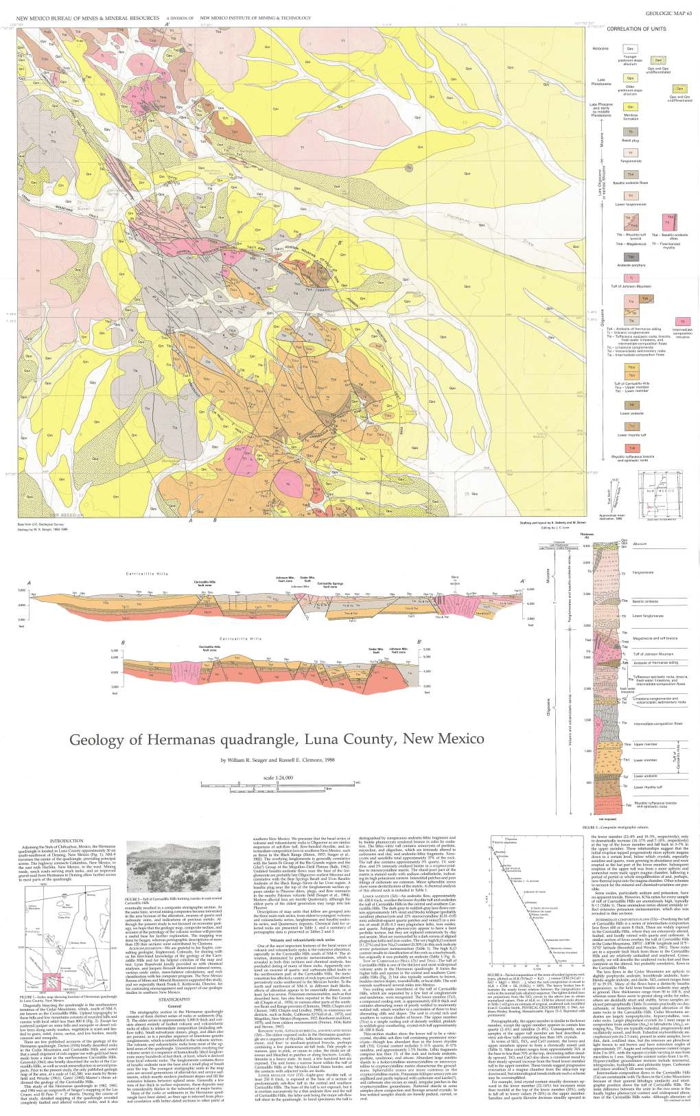 Geology of Hermanas Quadrangle, Luna County, New Mexico > Upper Member