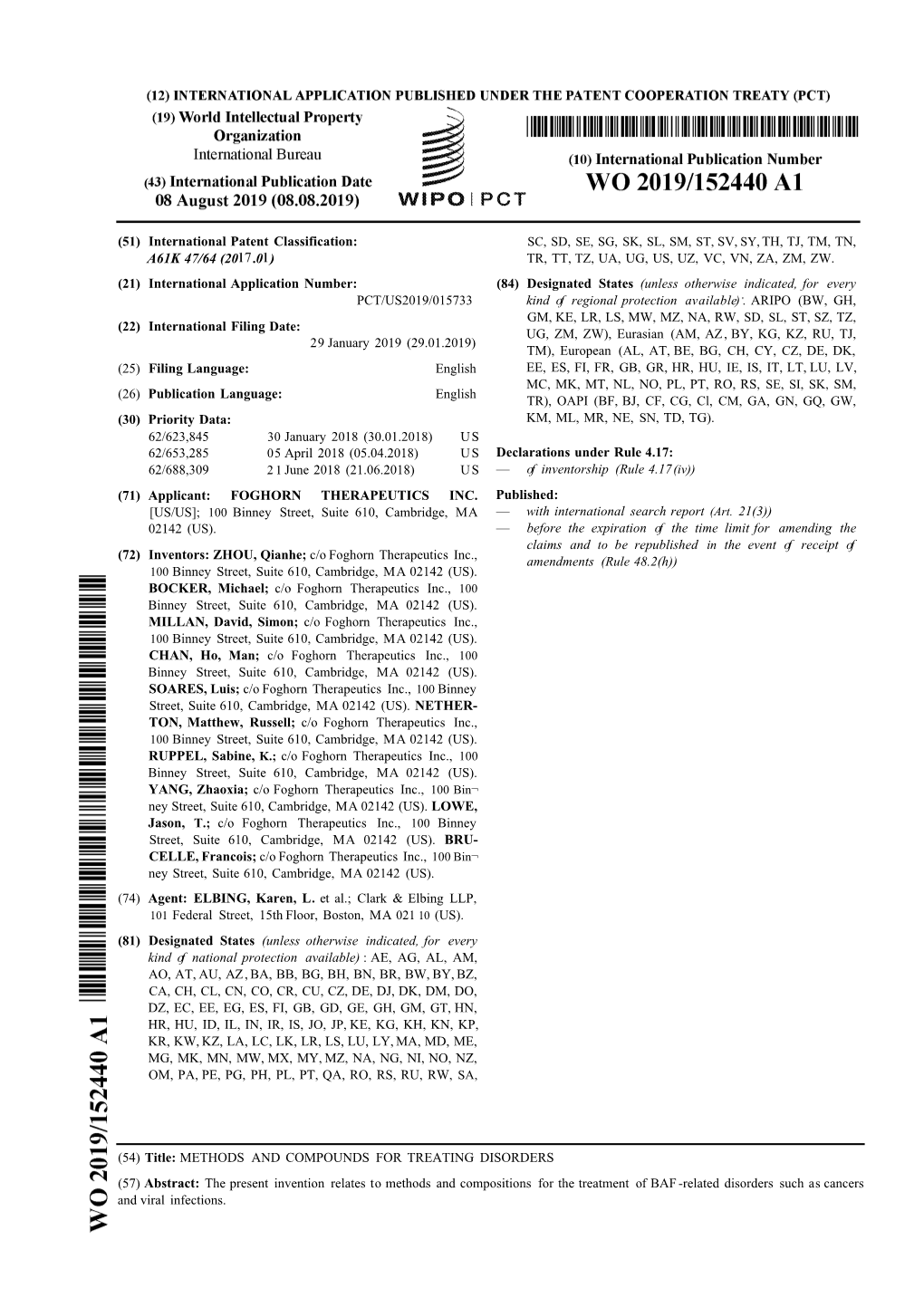 (51) International Patent Classification: A61K 47/64 (20 .0 ) (21