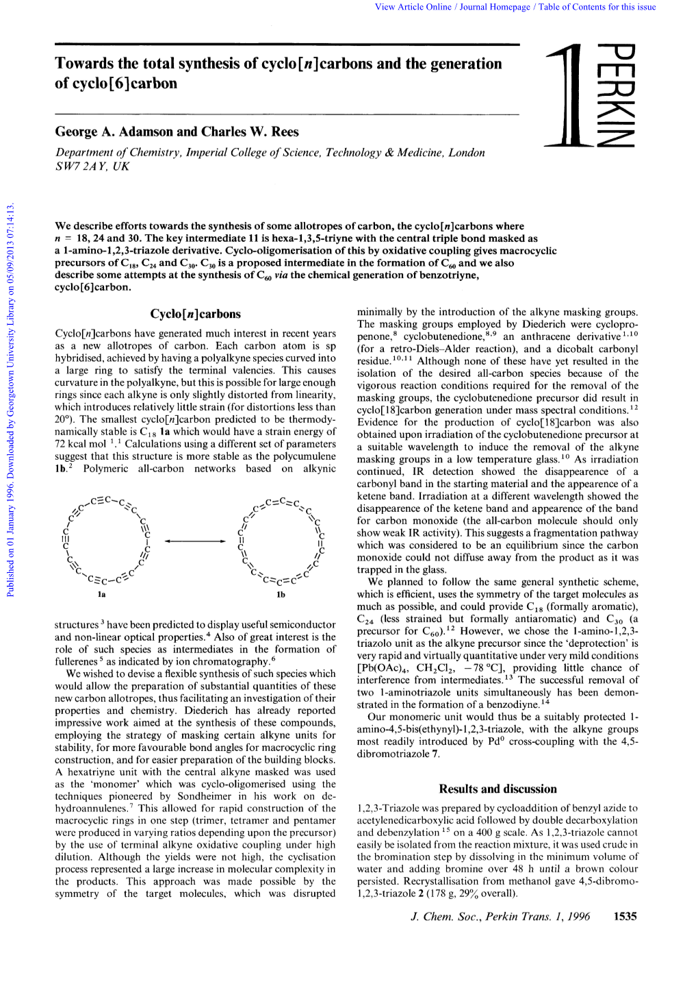 Towards the Total Synthesis of Cyclo[N]Carbons and the Generation