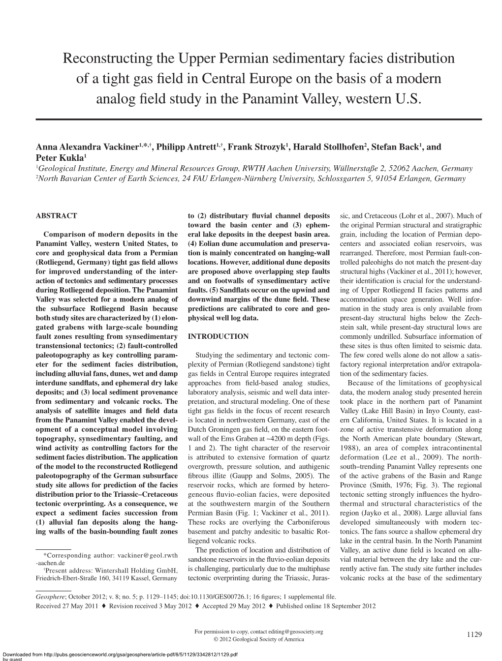 Reconstructing the Upper Permian Sedimentary Facies Distribution of A