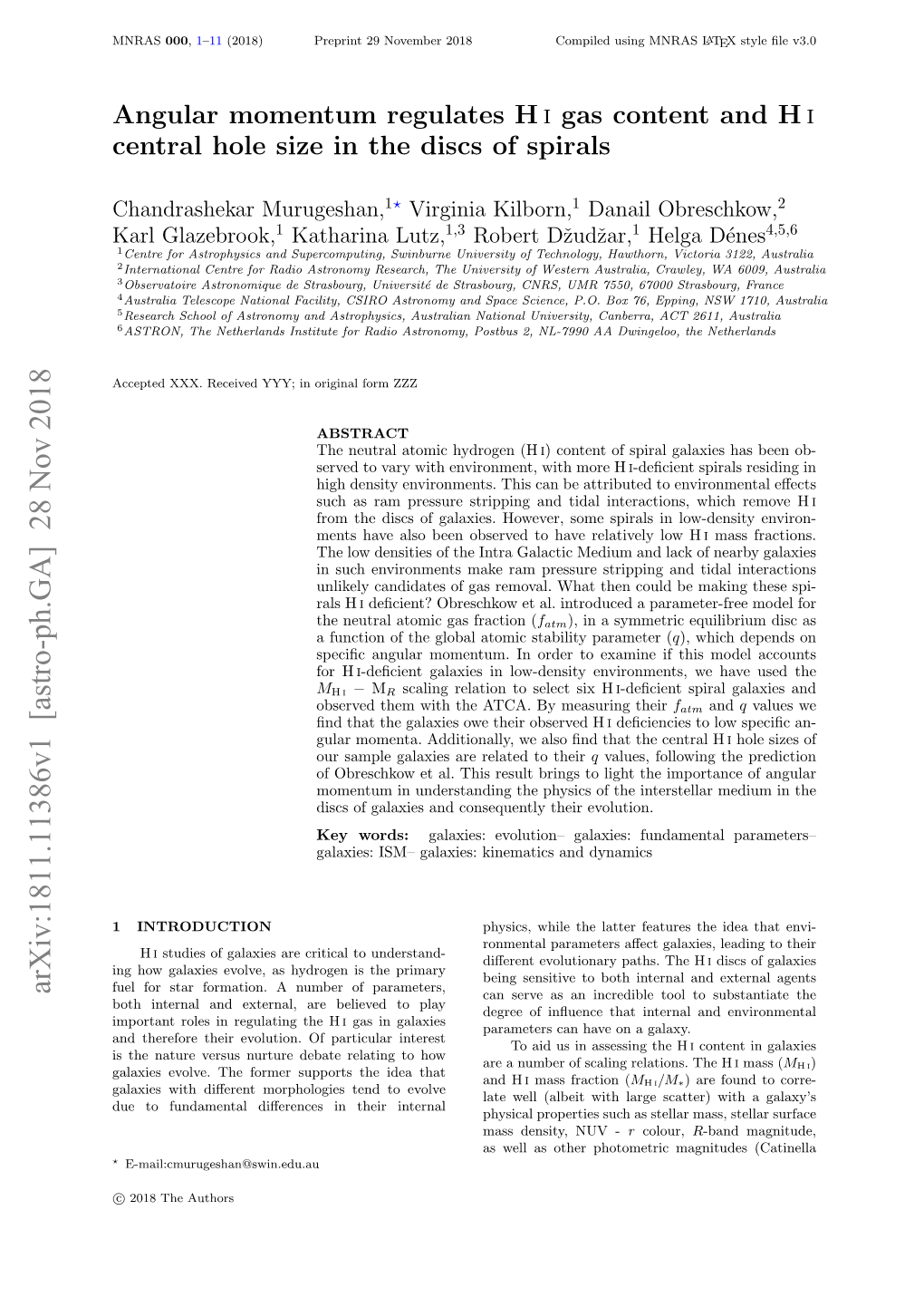 Angular Momentum Regulates HI Gas Content and HI Central Hole Size in the Discs of Spirals