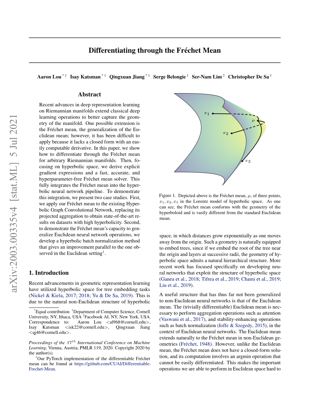 Differentiating Through the Fréchet Mean