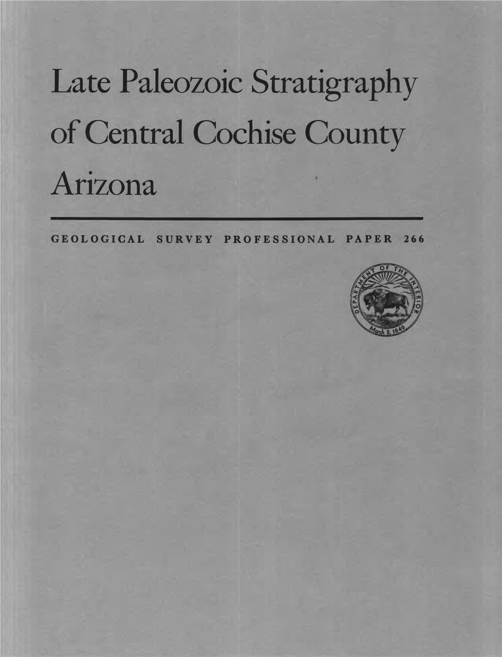 Late Paleozoic Stratigraphy of Central Cochise County Arizona