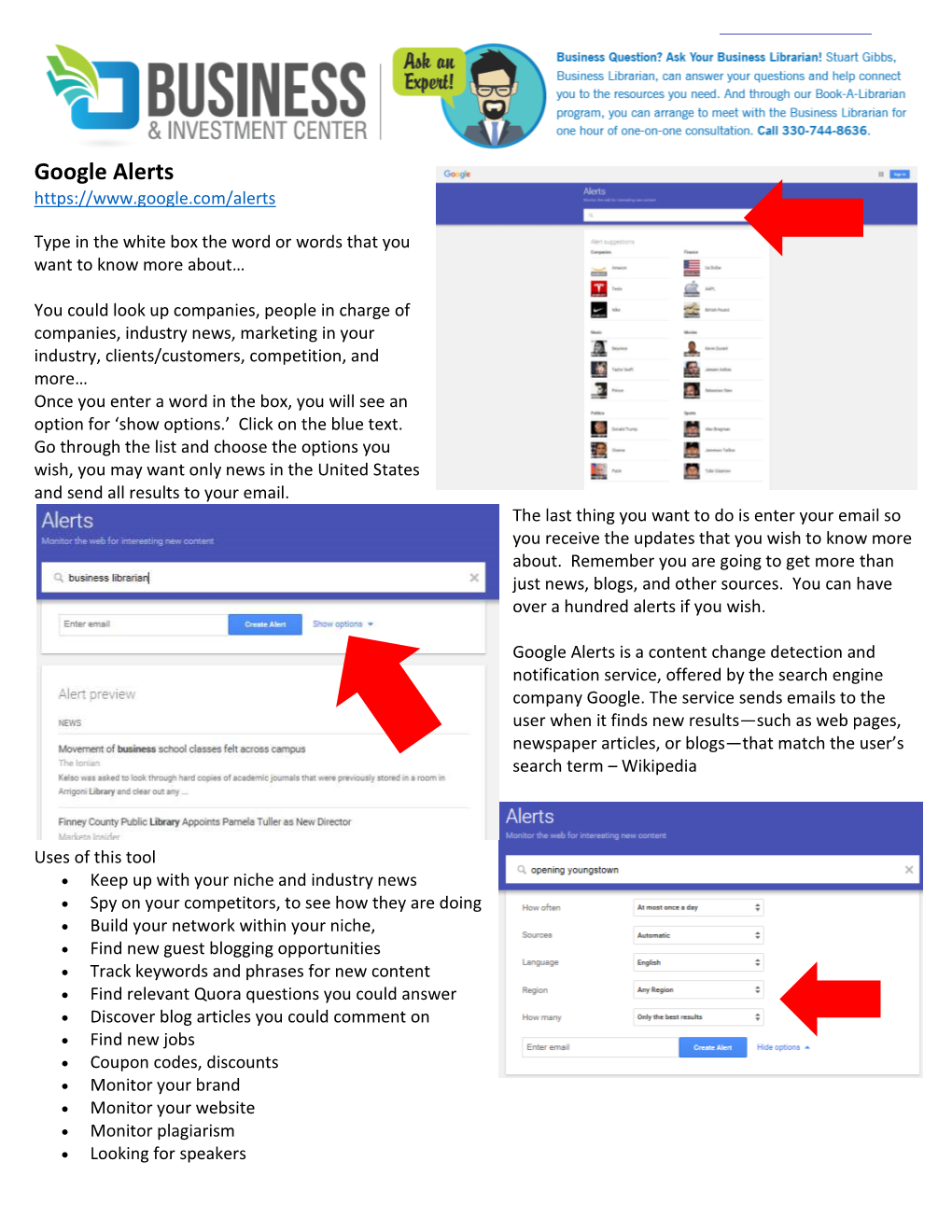 Using Google Alerts