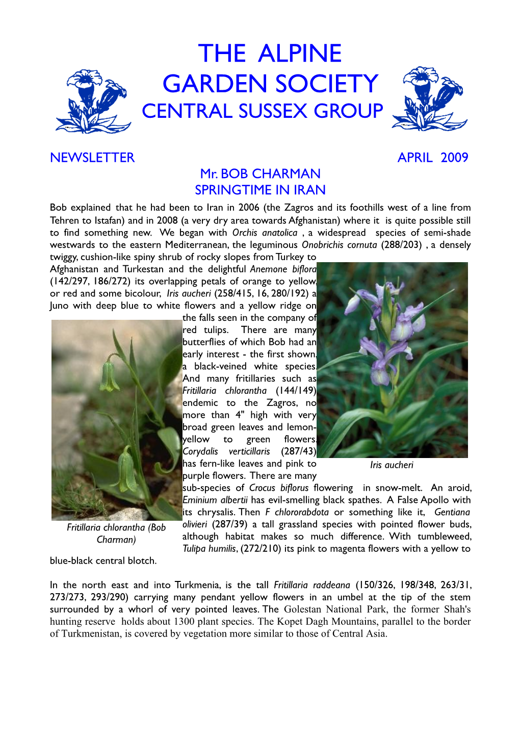 April 2009 Newsletter