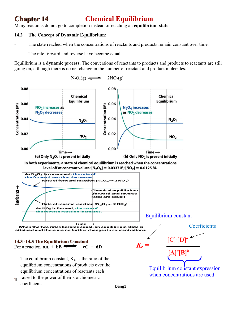 Chapter 14 Chemical Equilibrium