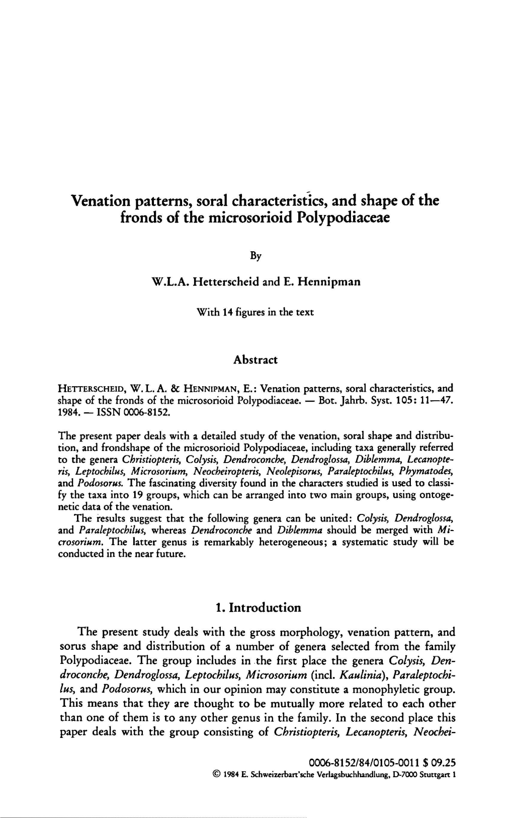 Shape of the Polypodiaceae