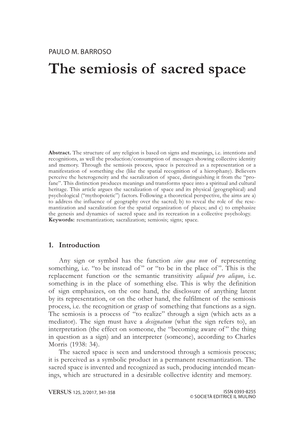 The Semiosis of Sacred Space