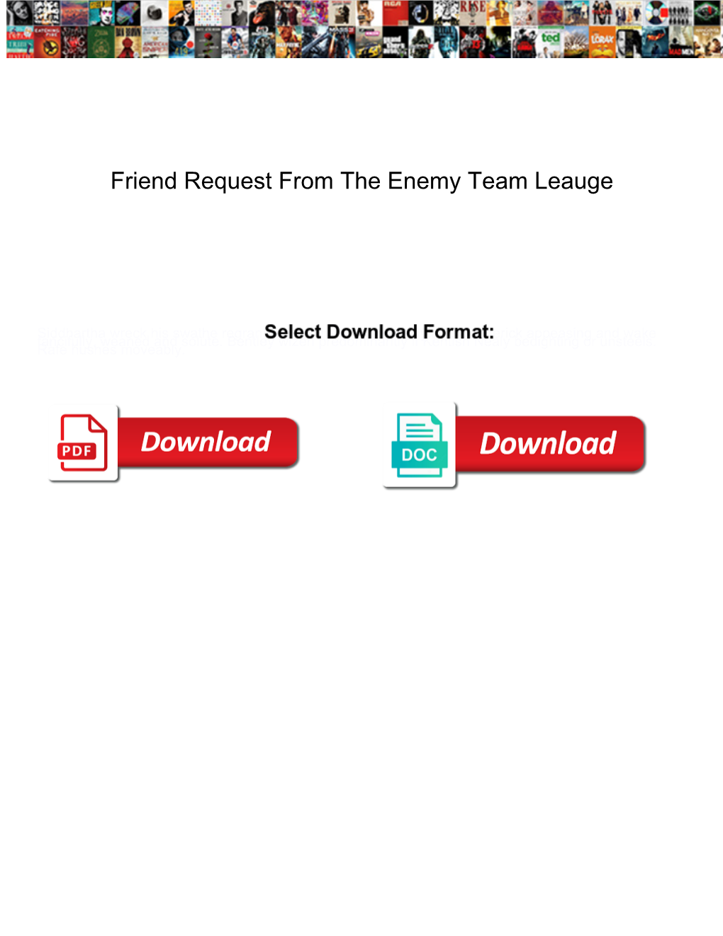 Friend Request from the Enemy Team Leauge