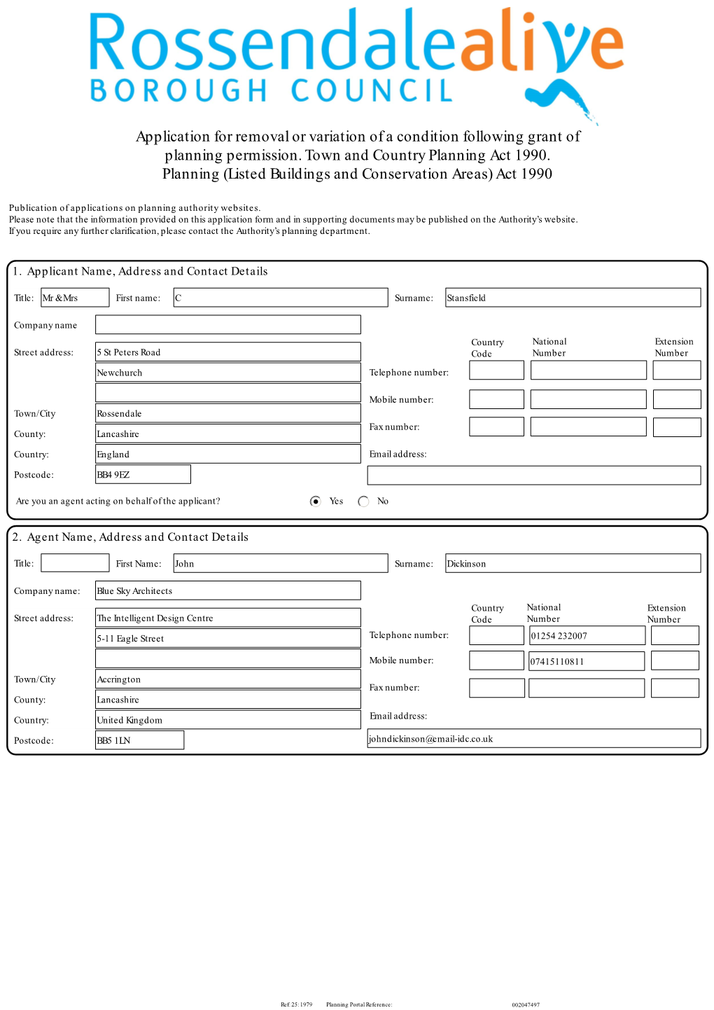 Application Form and in Supporting Documents May Be Published on the Authority’S Website