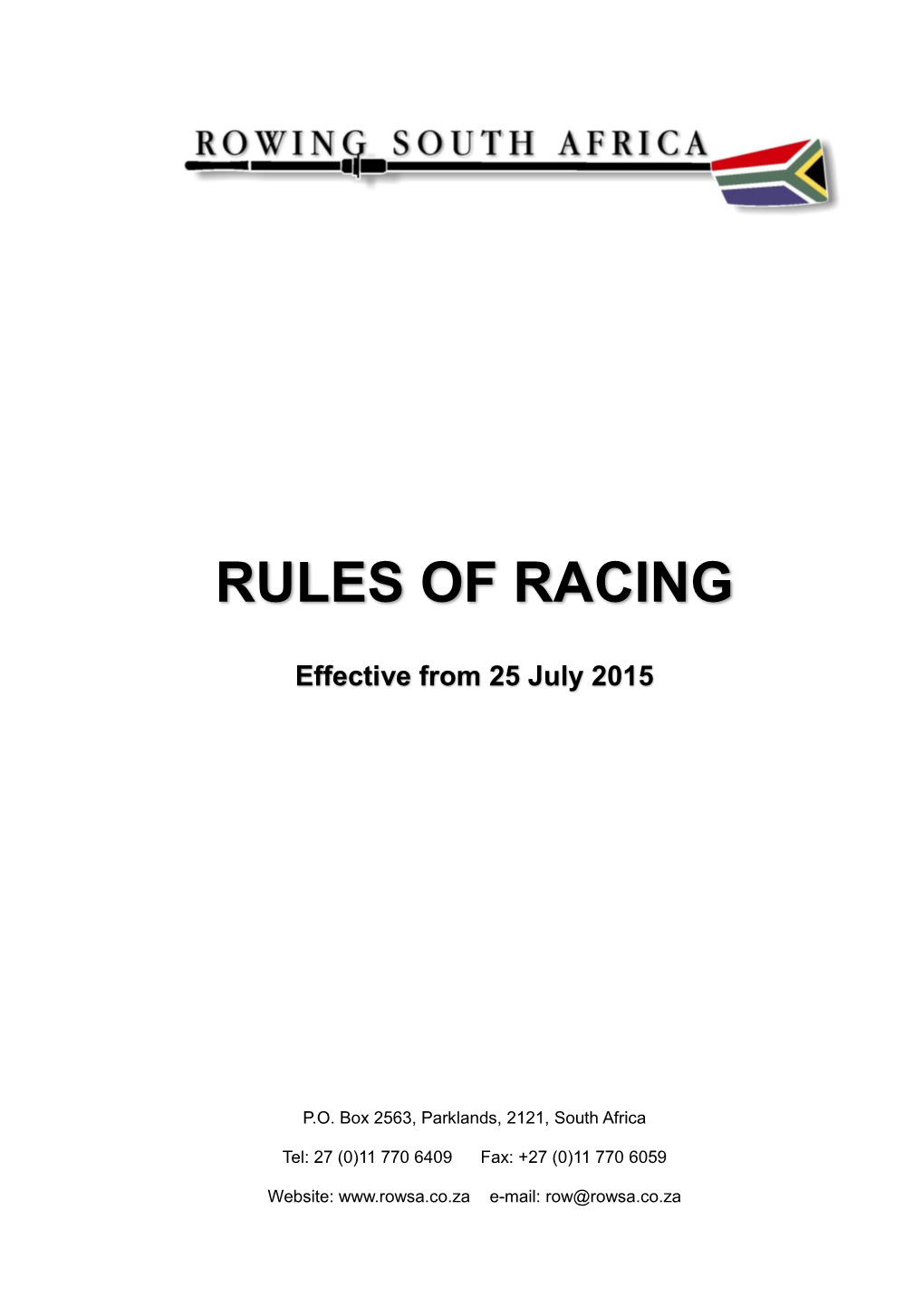 Rules of Racing
