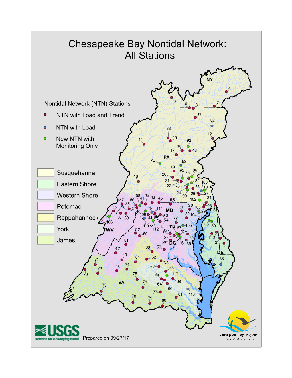 Chesapeake Bay Nontidal Network: All Stations