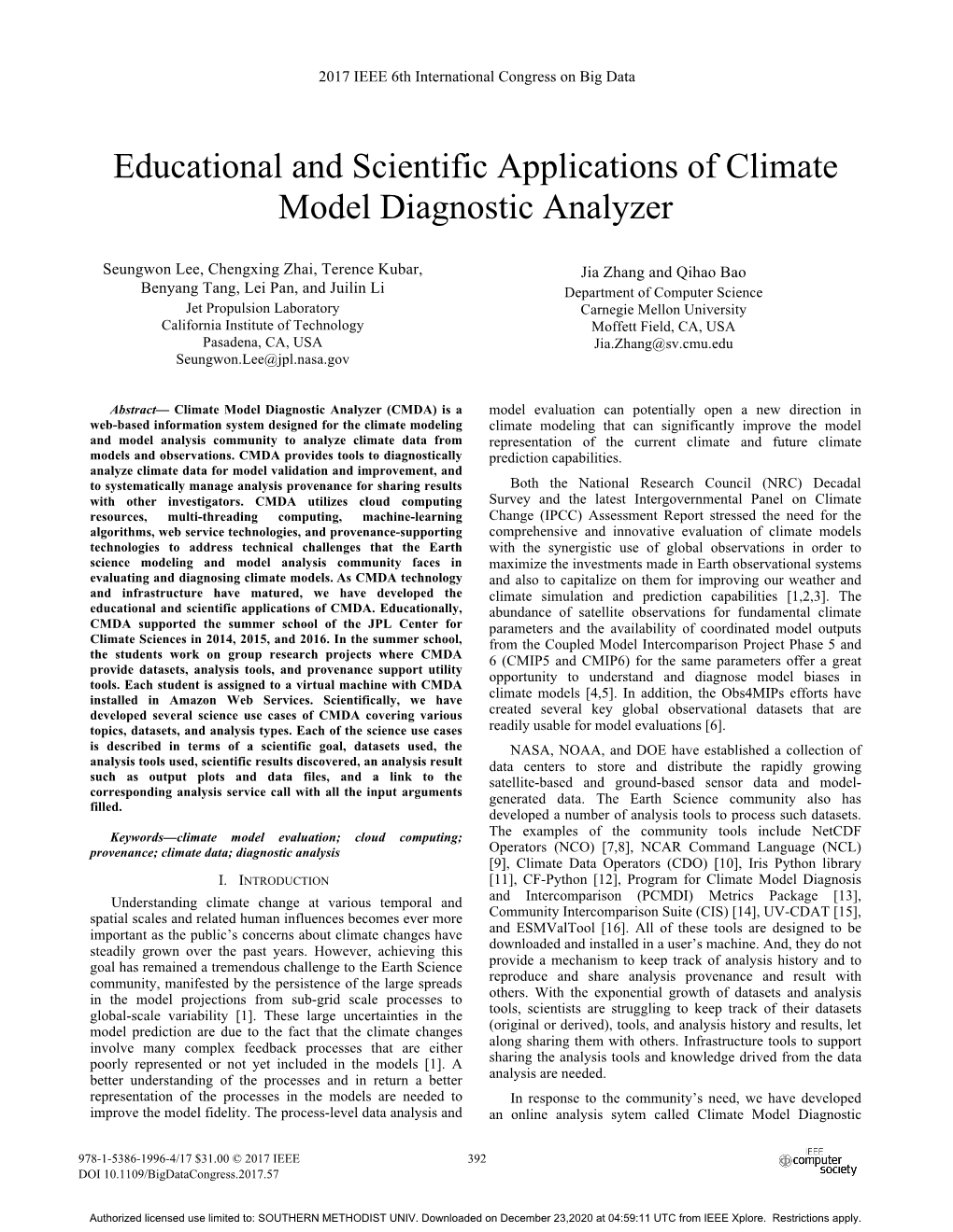 Educational and Scientific Applications of Climate Model Diagnostic Analyzer