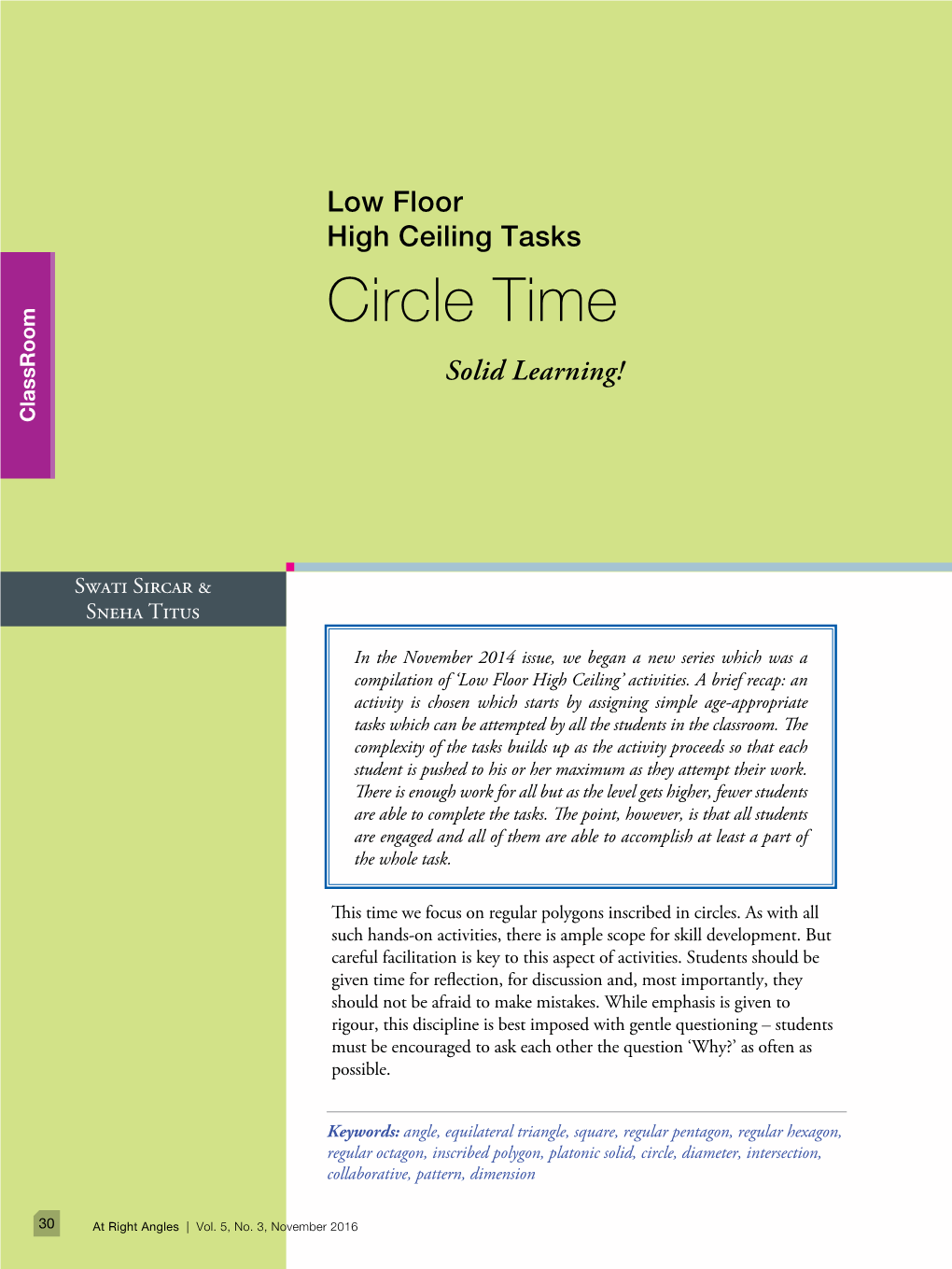 Circle Time Solid Learning! Classroom