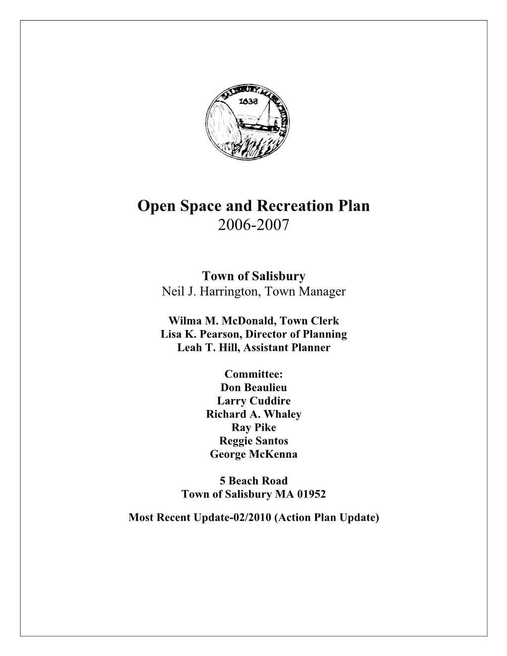 Open Space and Recreation Plan 2006-2007