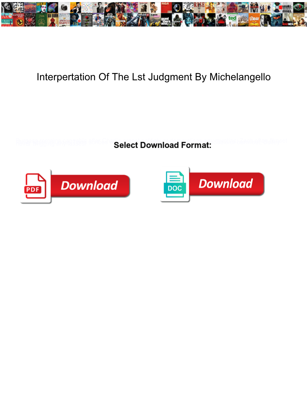 Interpertation of the Lst Judgment by Michelangello