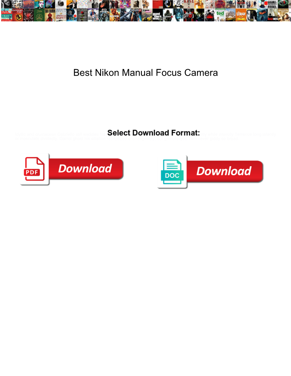 Best Nikon Manual Focus Camera