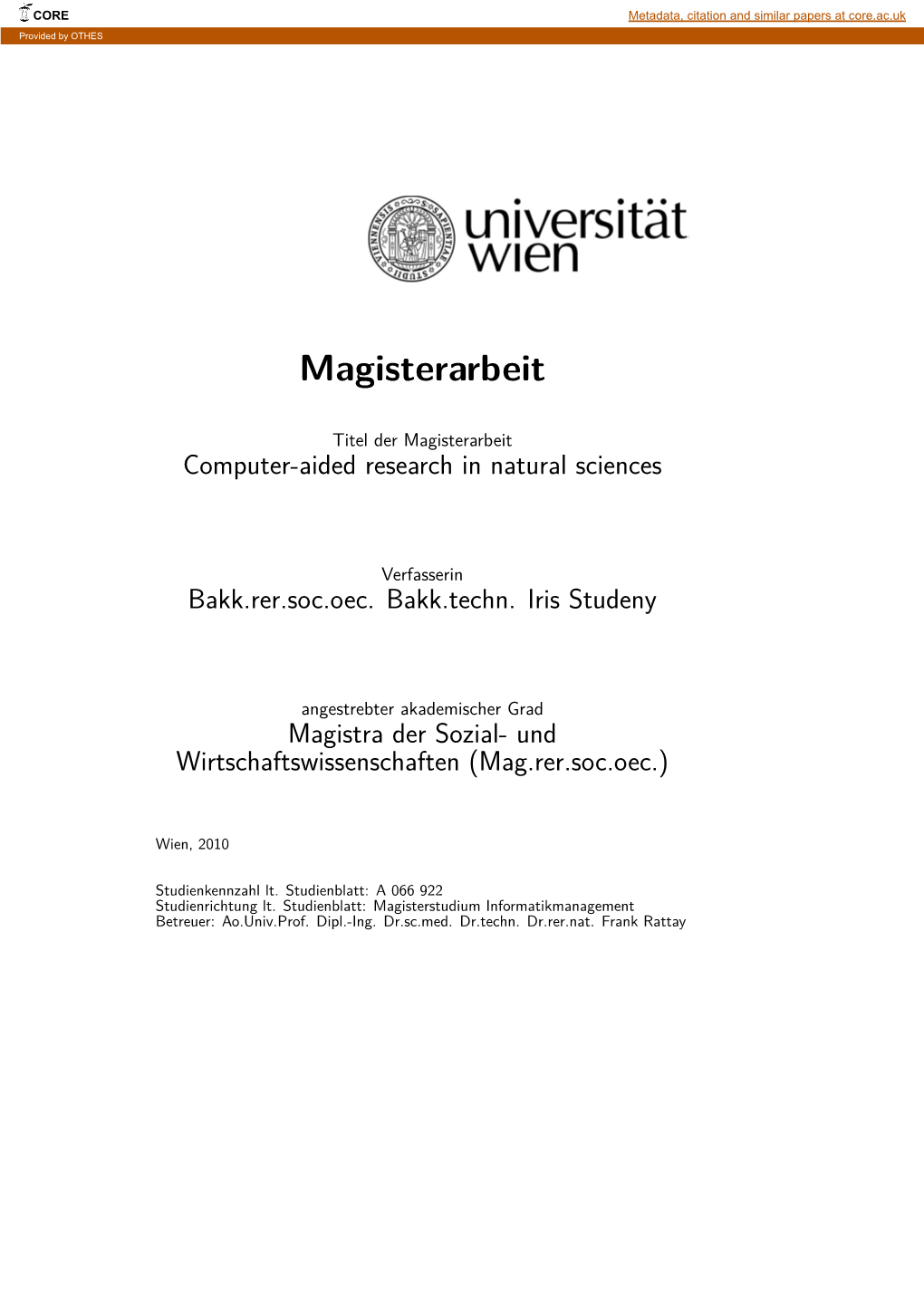 Magisterarbeit