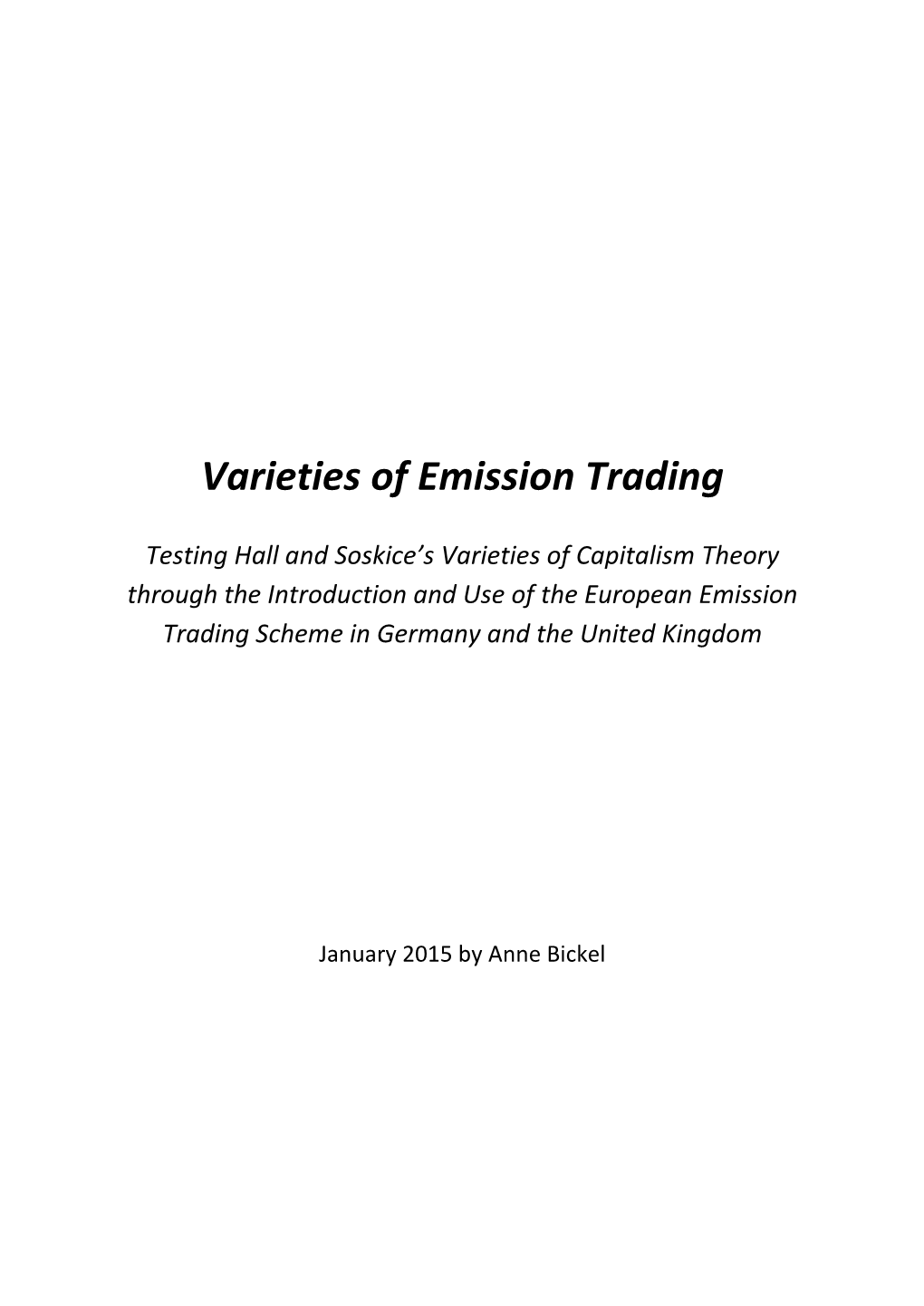 Varieties of Emission Trading
