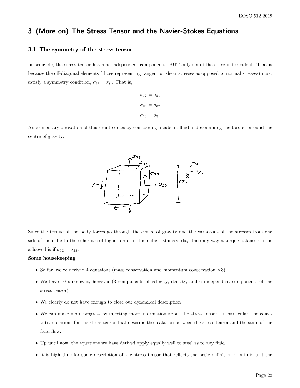 The Stress Tensor and the Navier-Stokes Equations