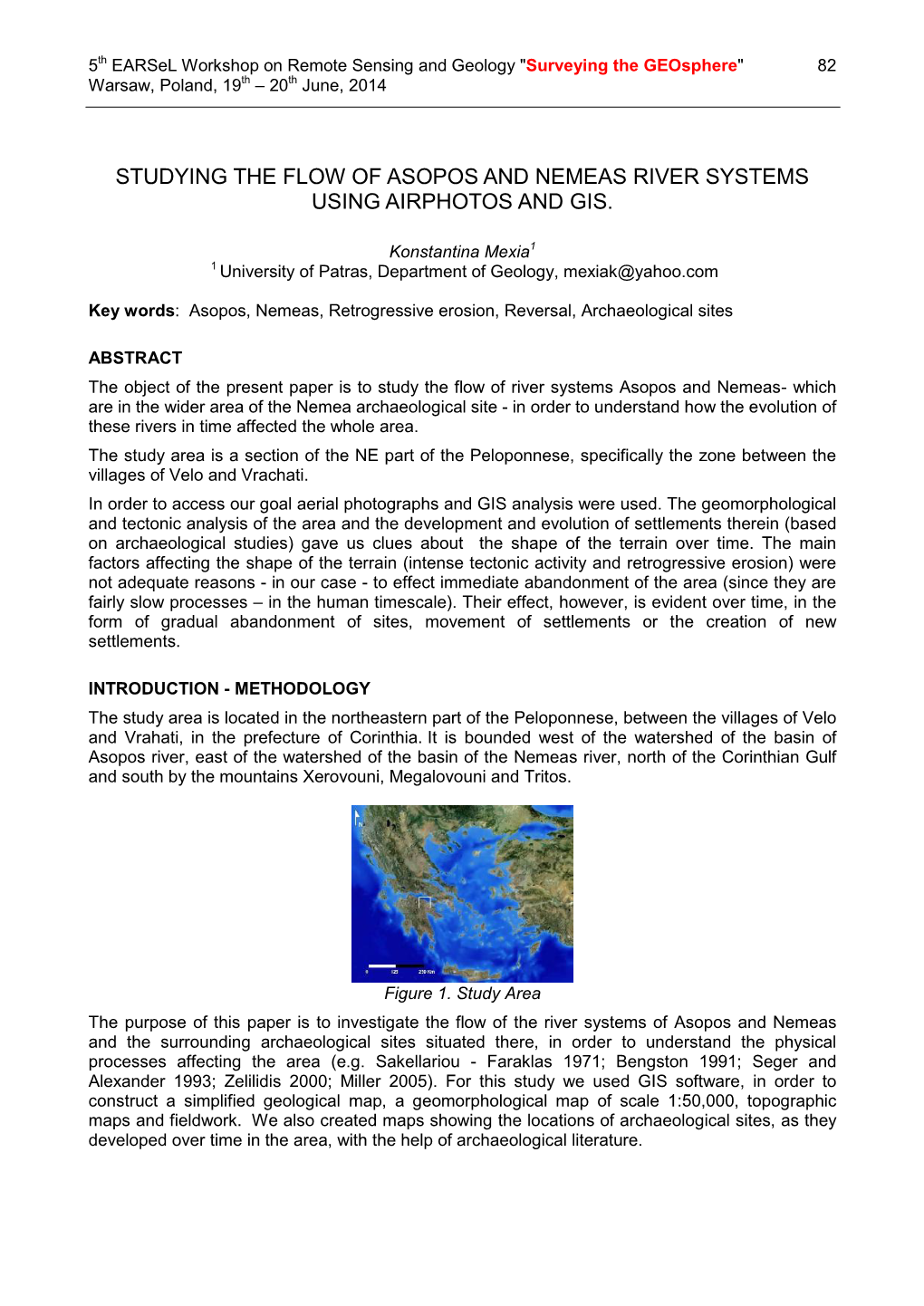 Studying the Flow of Asopos and Nemeas River Systems Using Airphotos and Gis