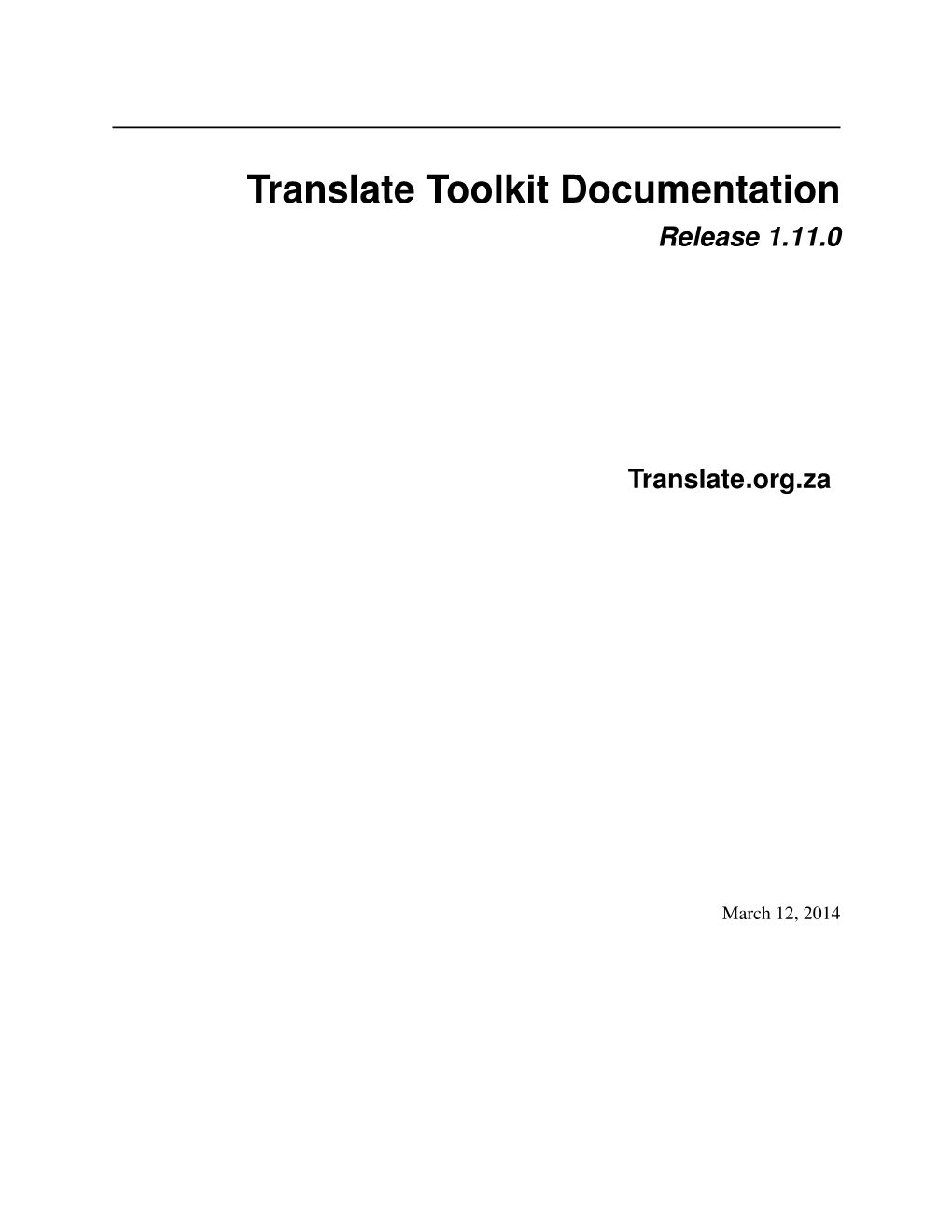 Translate Toolkit Documentation Release 1.11.0