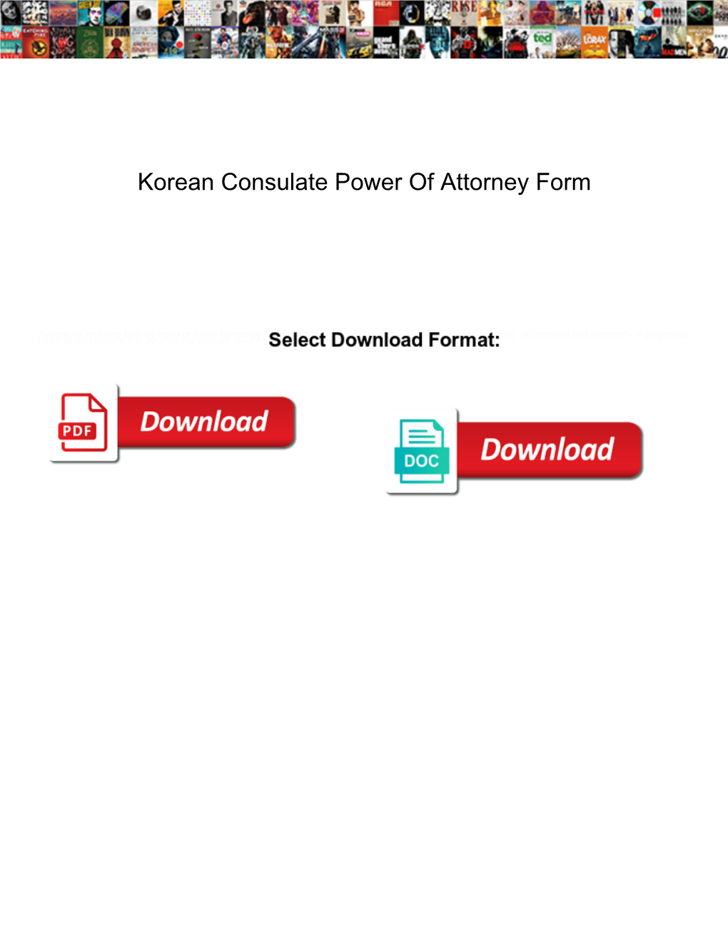 Korean Consulate Power of Attorney Form