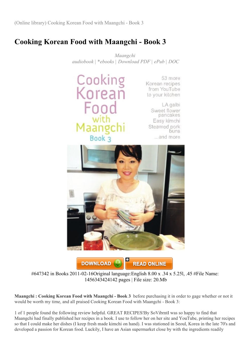 Cooking Korean Food with Maangchi - Book 3