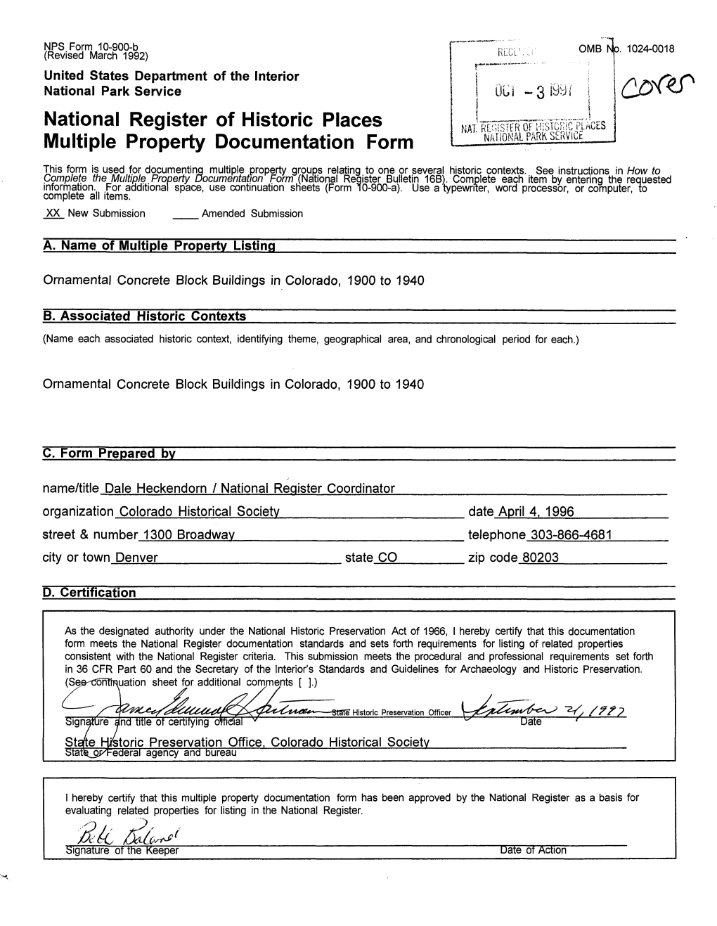 National Register of Historic Places Multiple Property Documentation