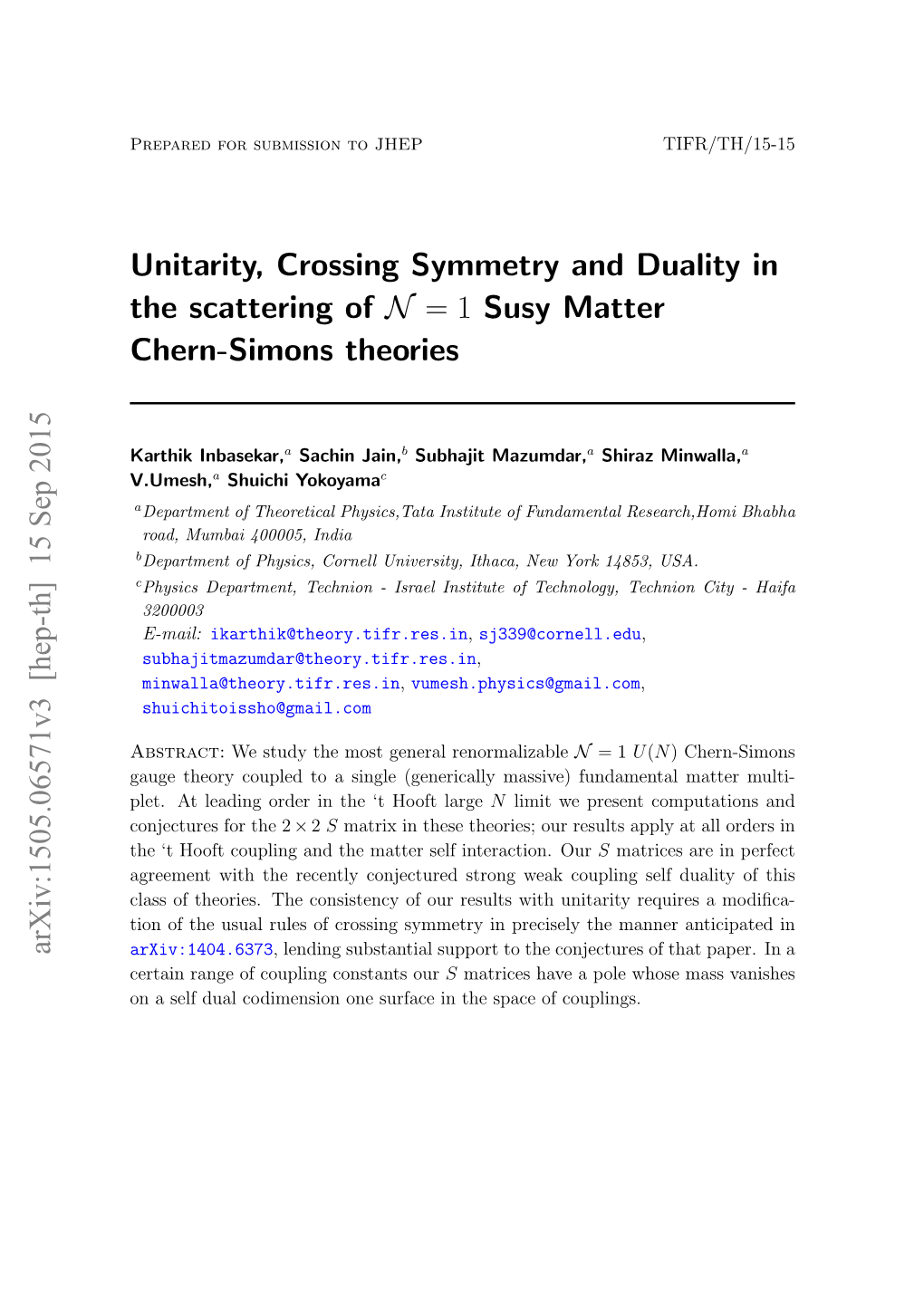 Unitarity, Crossing Symmetry and Duality in the Scattering of N