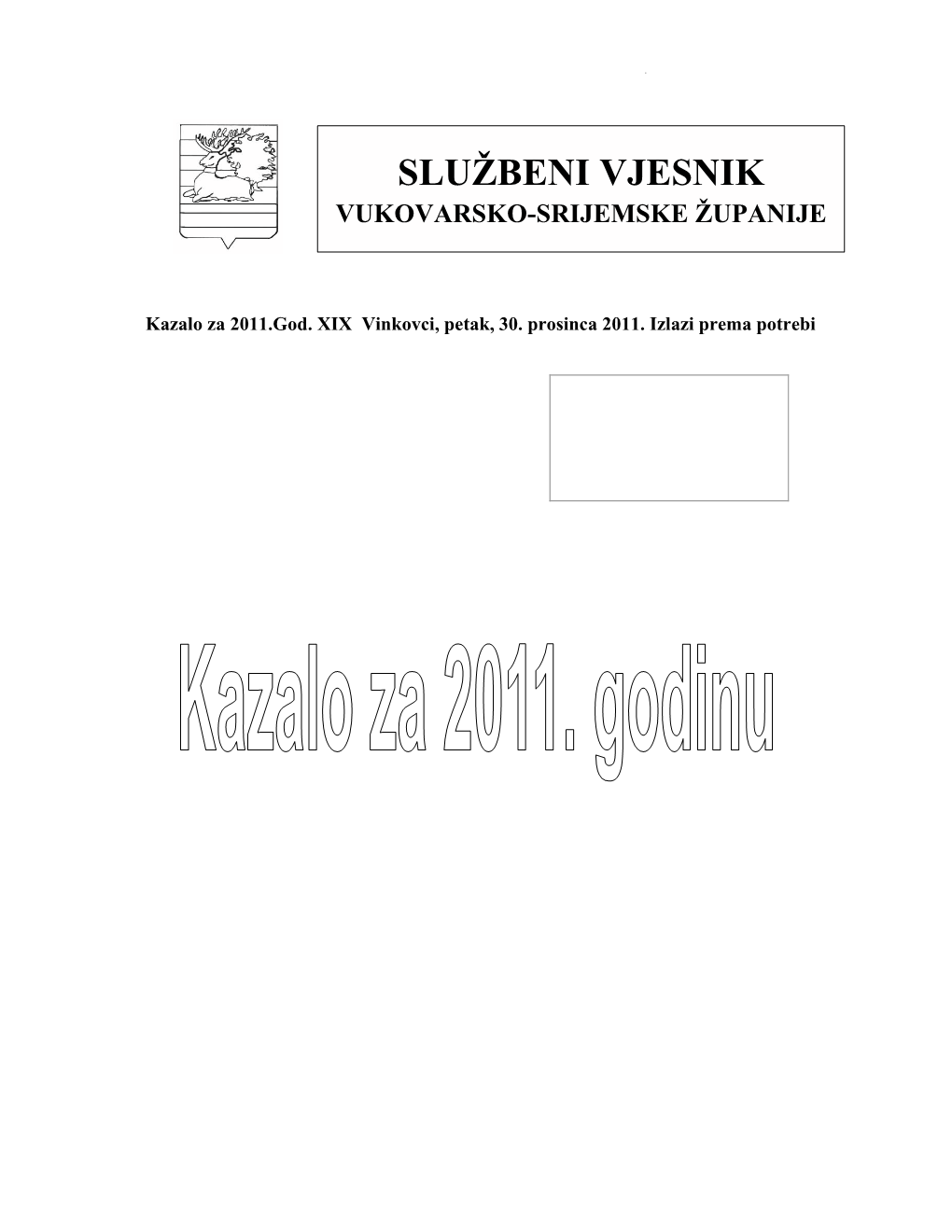 Službeni Vjesnik 2011