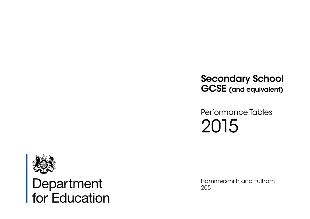 Secondary School GCSE (And Equivalent)