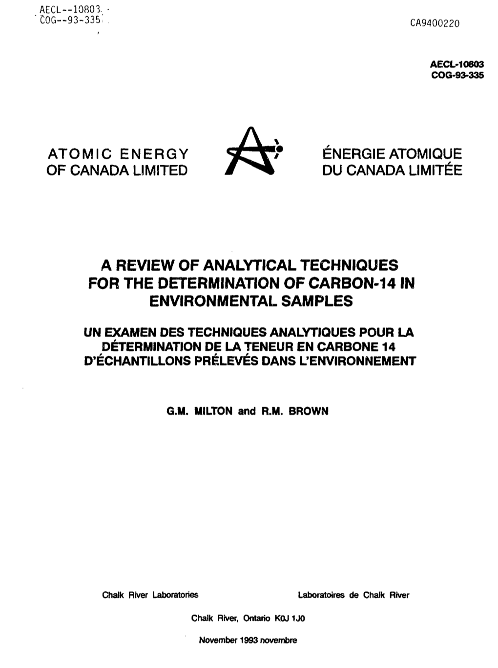 A Review of Analytical Techniques for the Determination of Carbon-14 in Environmental Samples