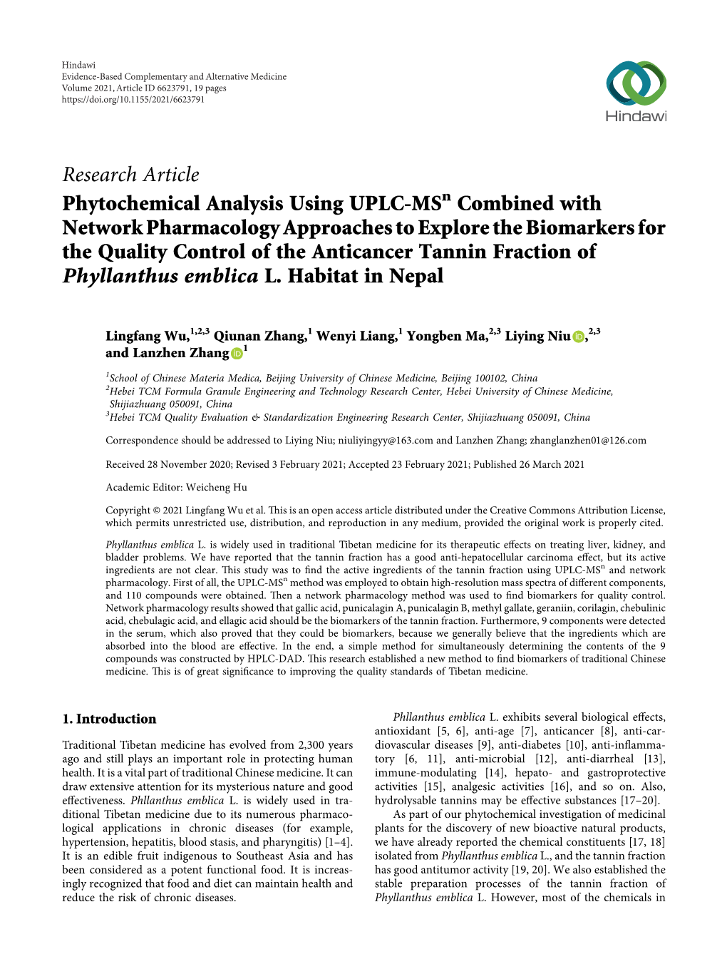 Phytochemical Analysis Using UPLC-Msn Combined with Network Pharmacology Approaches to Explore the Biomarkers for the Quality Control of the Anticancer Tannin Fraction Of