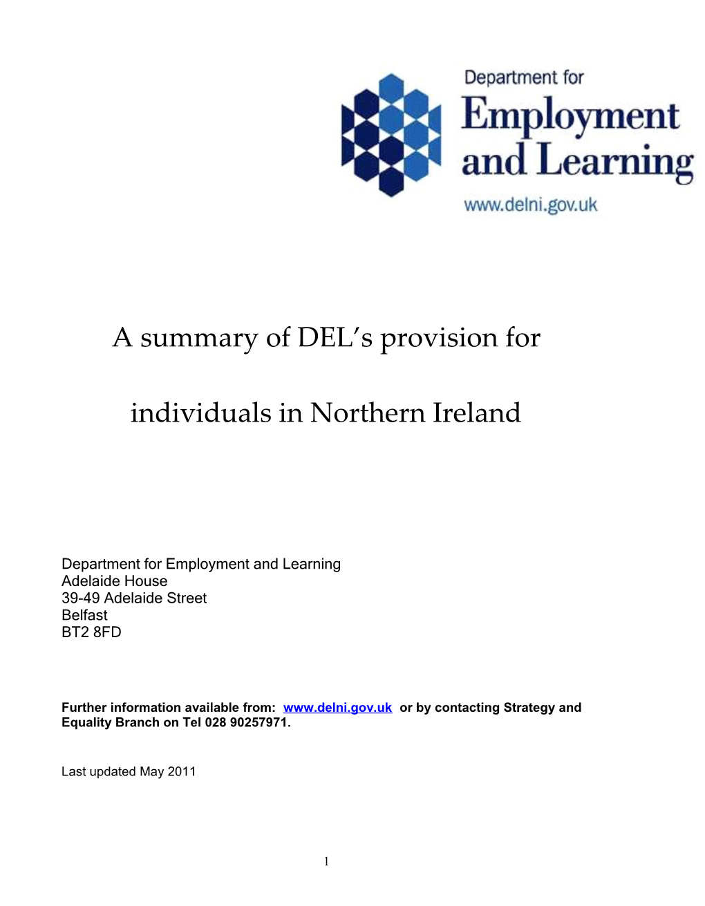 A Summary of DEL S Provision For