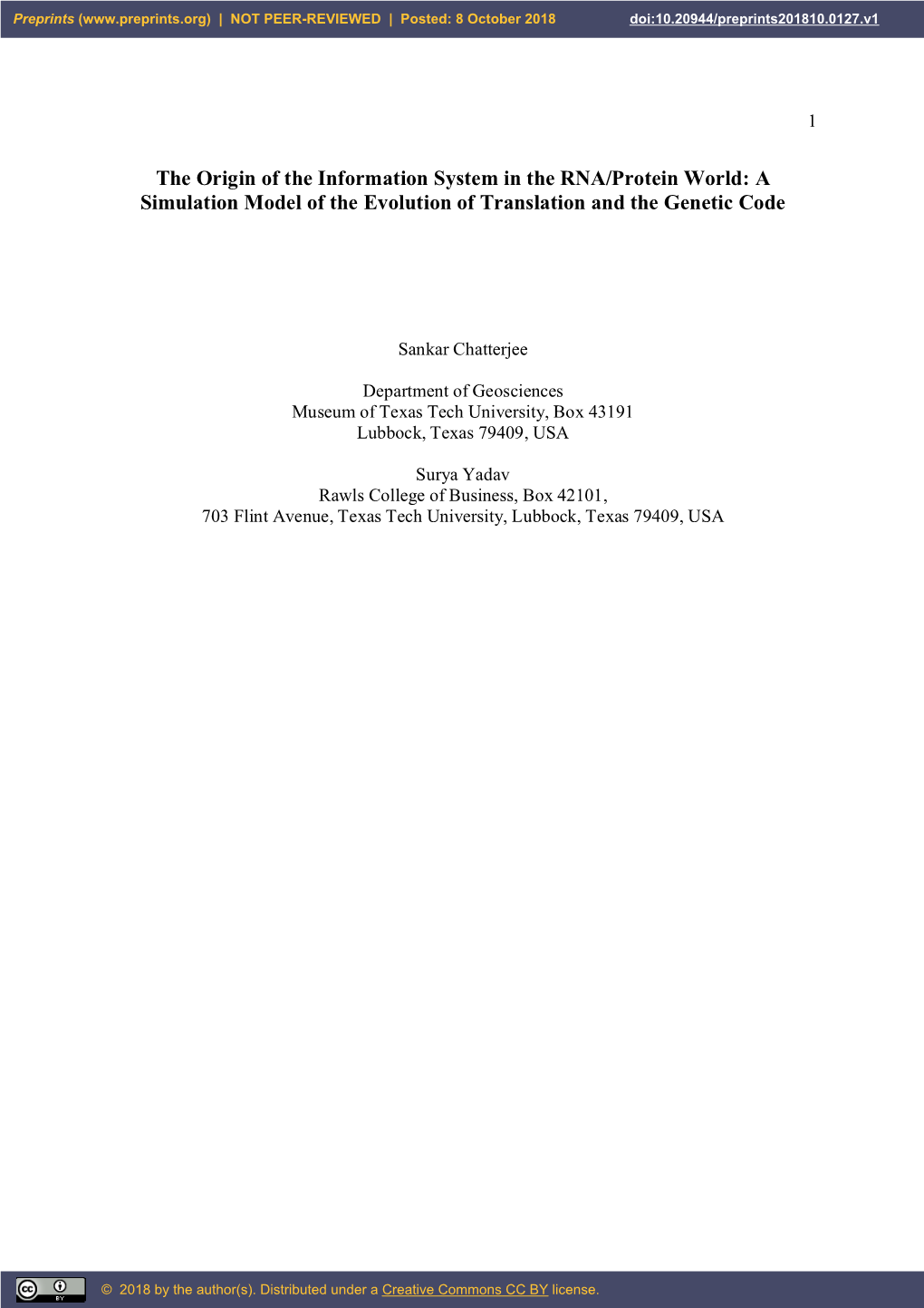 The Origin of the Information System in the RNA/Protein World: a Simulation Model of the Evolution of Translation and the Genetic Code