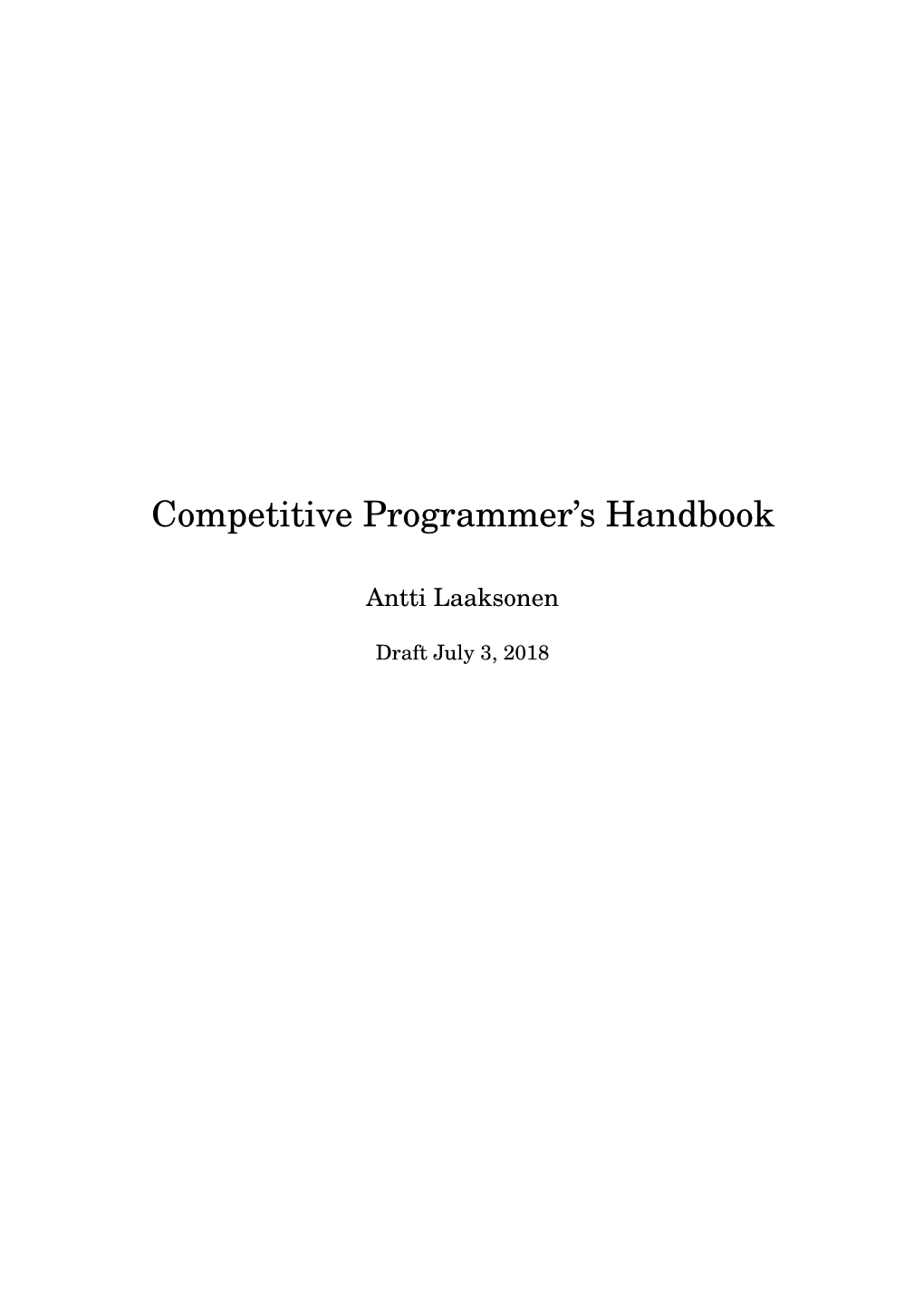 Competitive Programmer's Handbook