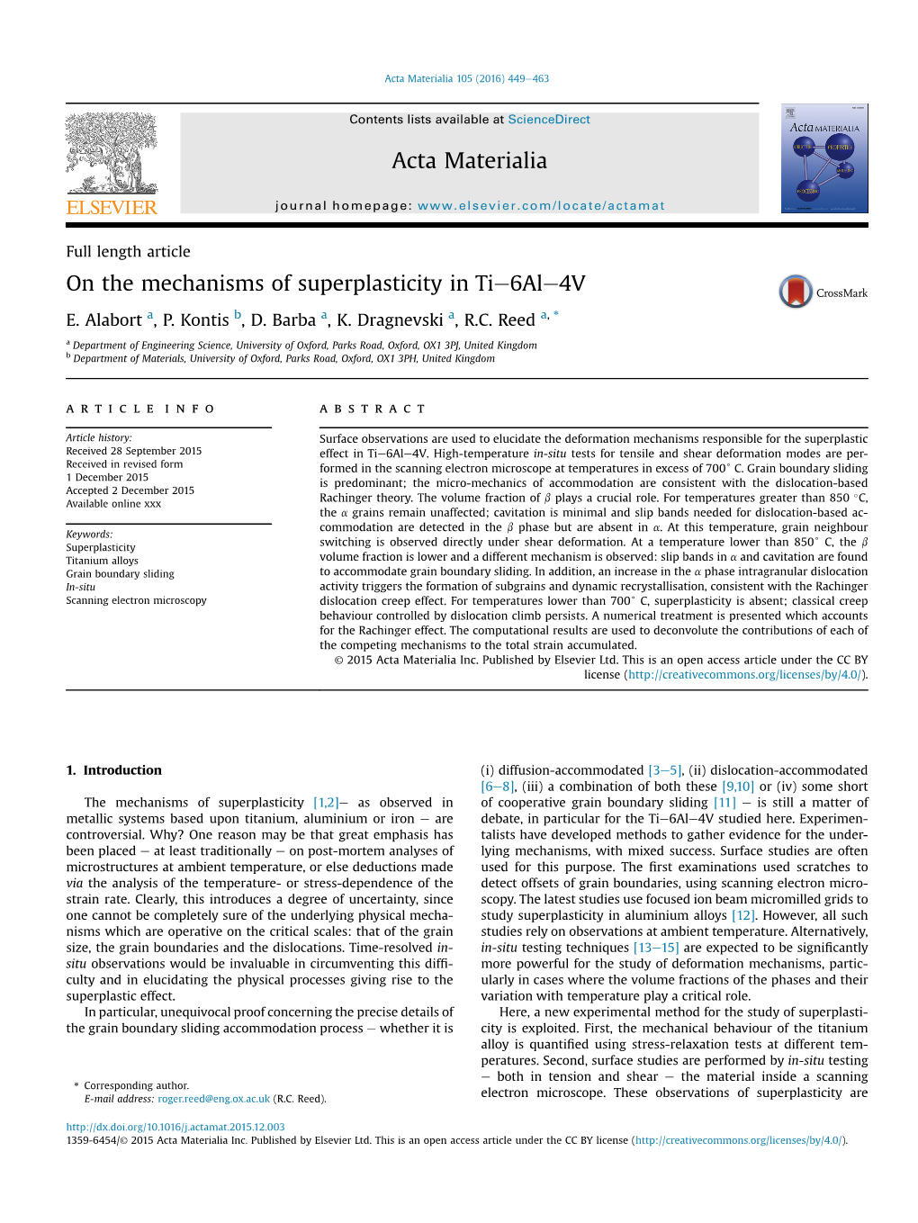 On the Mechanisms of Superplasticity in Ti-6Al-4V