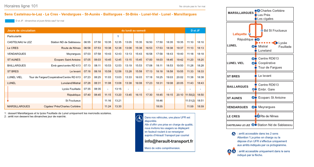 Horaires Ligne 101 Info@Herault-Transport.Fr