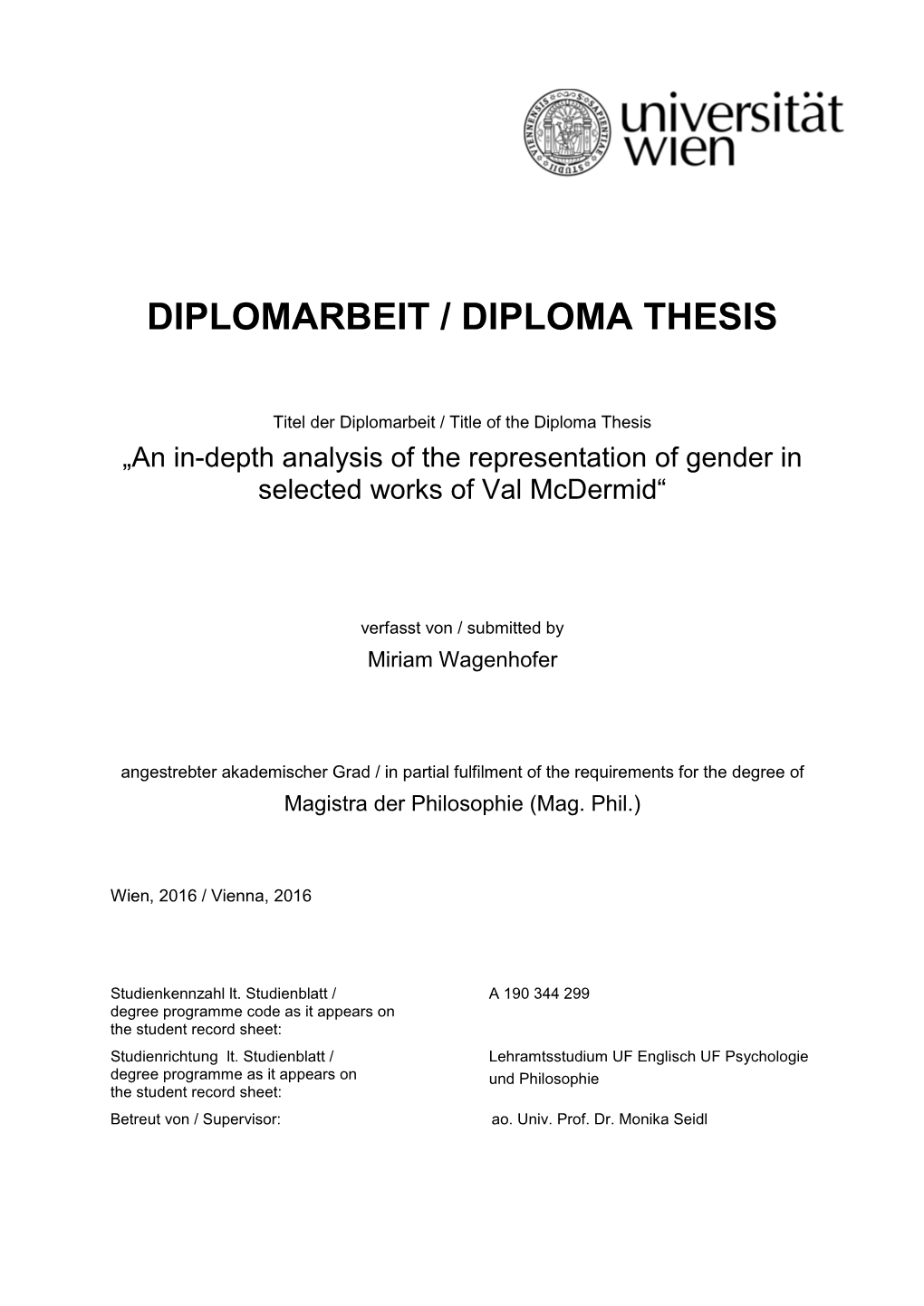 Diplomarbeit / Diploma Thesis