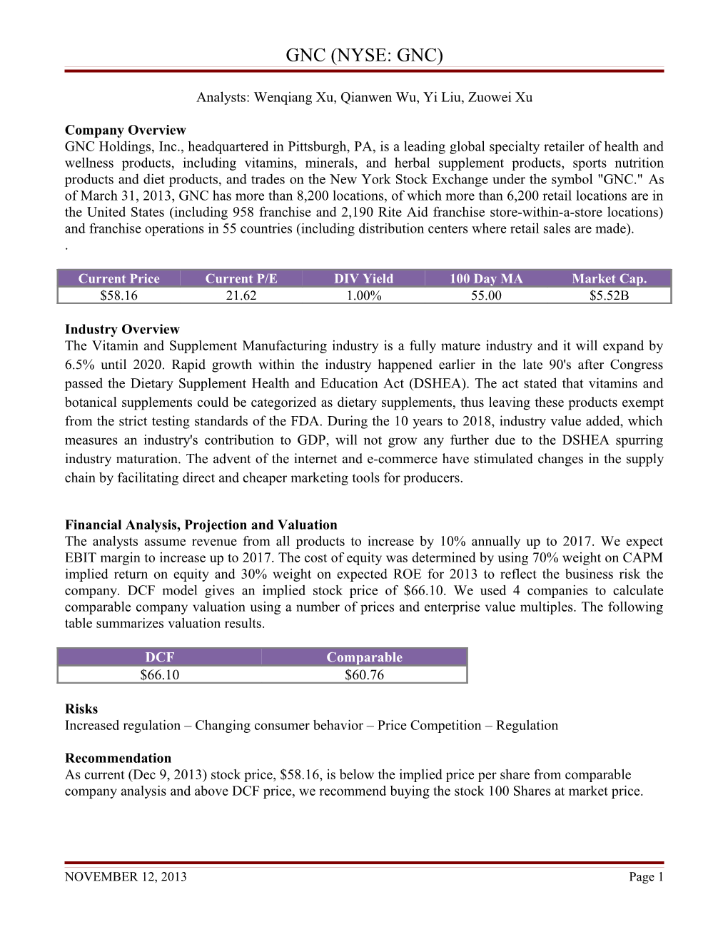 Abbott Laboratories (Nyse: Abt)