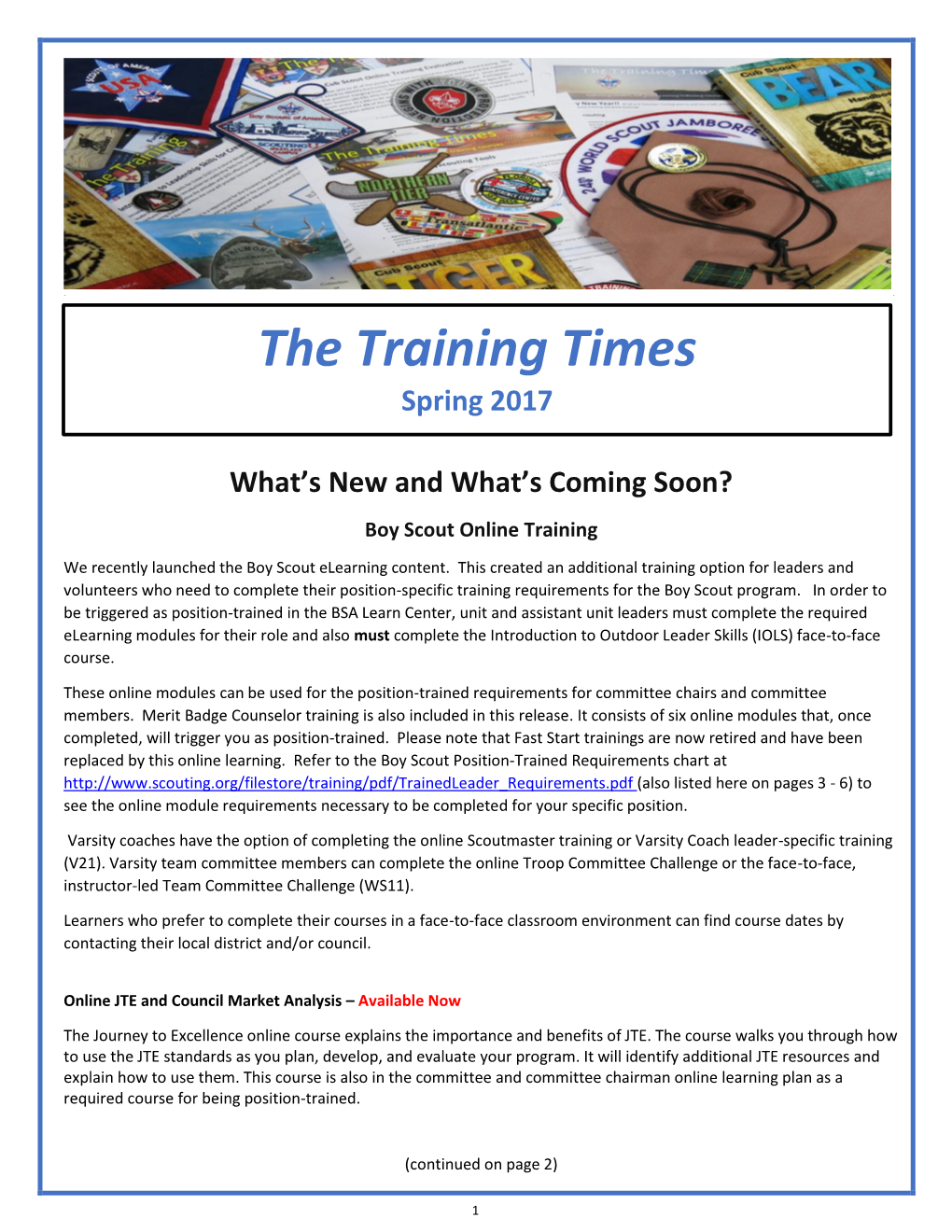 The Training Times Spring 2017