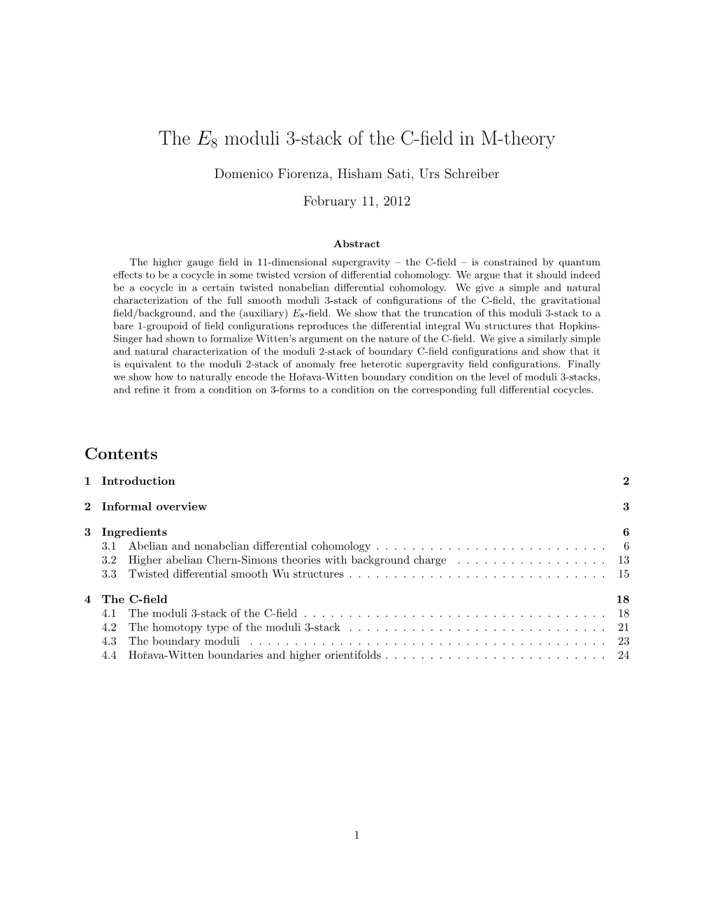 The E8 Moduli 3-Stack of the C-Field in M-Theory