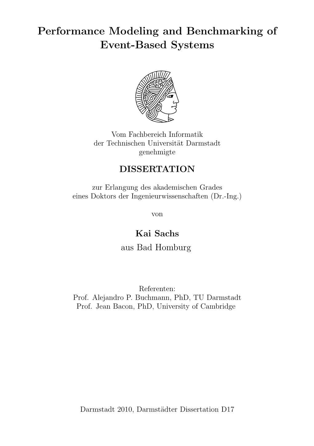 Performance Modeling and Benchmarking of Event-Based Systems