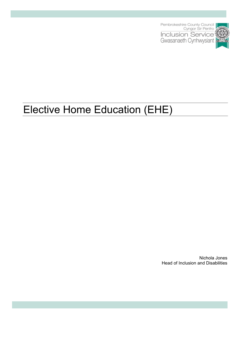 Elective Home Education (EHE)