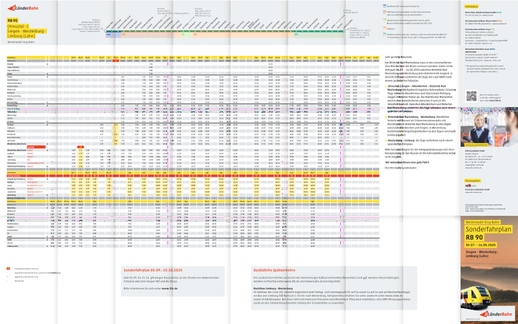 Sonderfahrplan RB 90