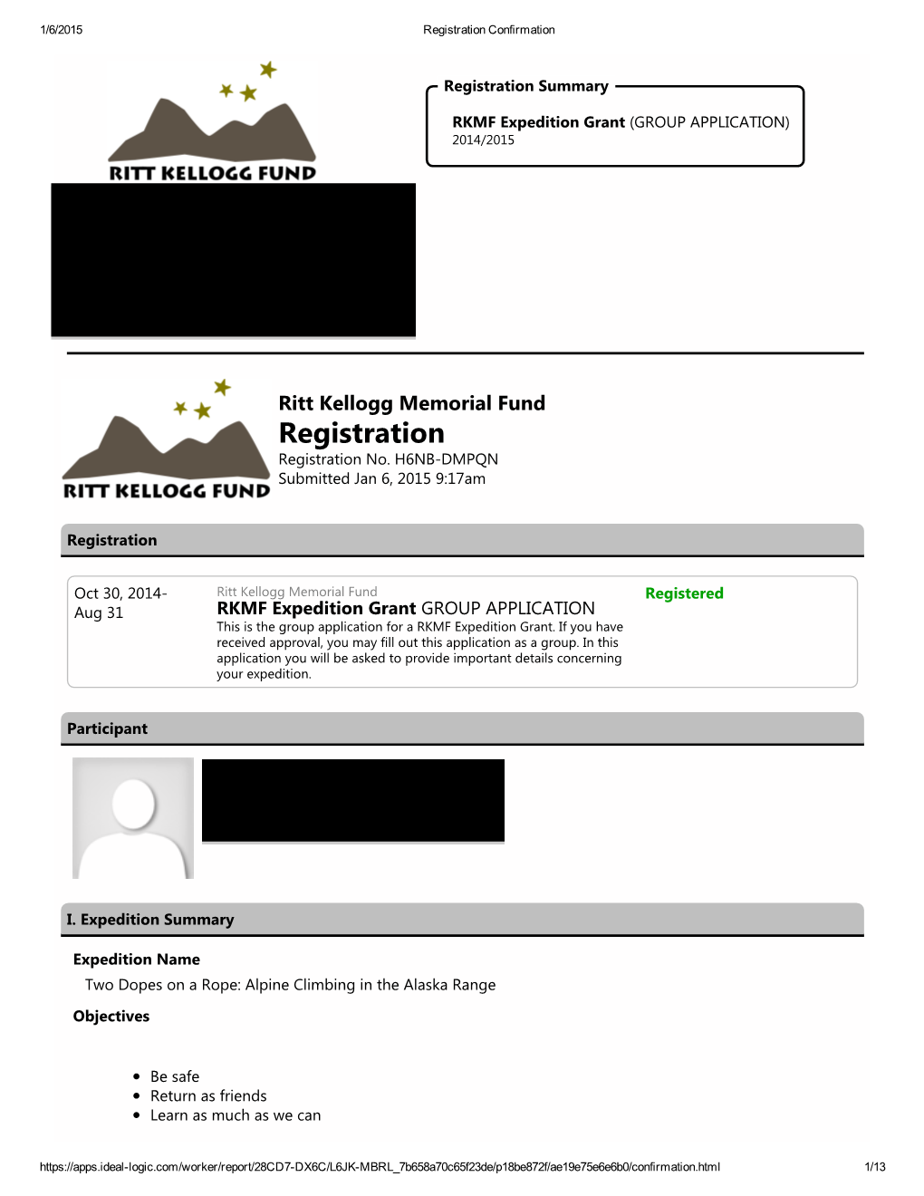 Registration Confirmation