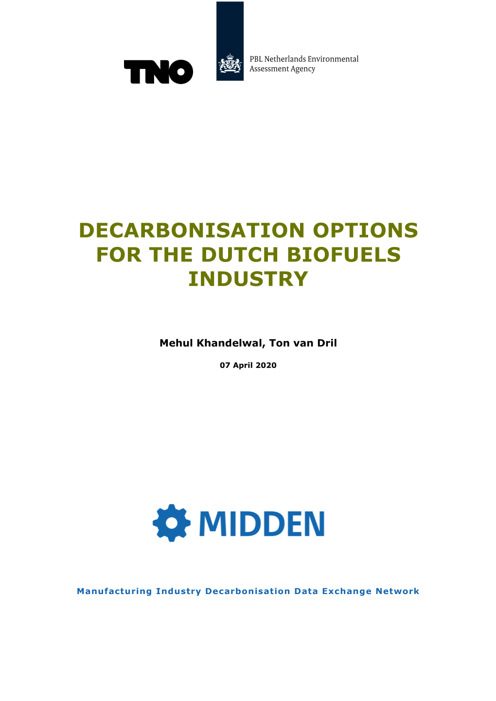 Decarbonisation Options for the Dutch Biofuels Industry